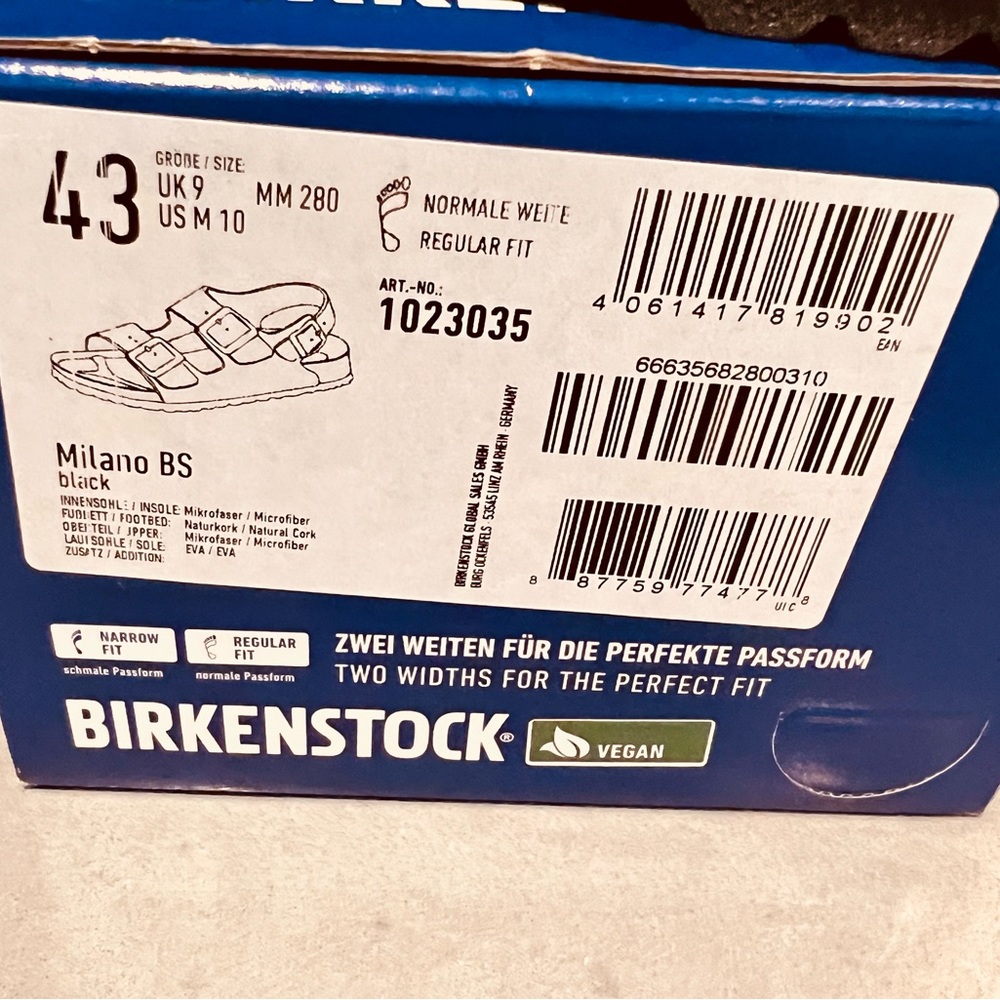 *sold* NIB Birkenstock Milano BS Black Men 10 / 43 EU Regular Slingback - Picture 3 of 3